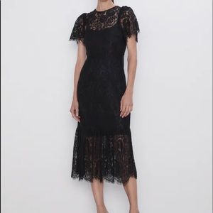 Frilled lace dress - XS